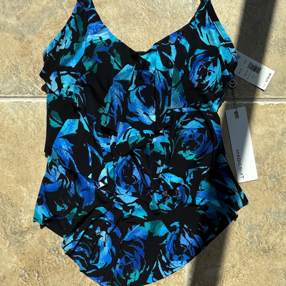 Magicsuit $130 pop diva Rita miraclesuit new tankini top swim swimsuit 8 ruffles